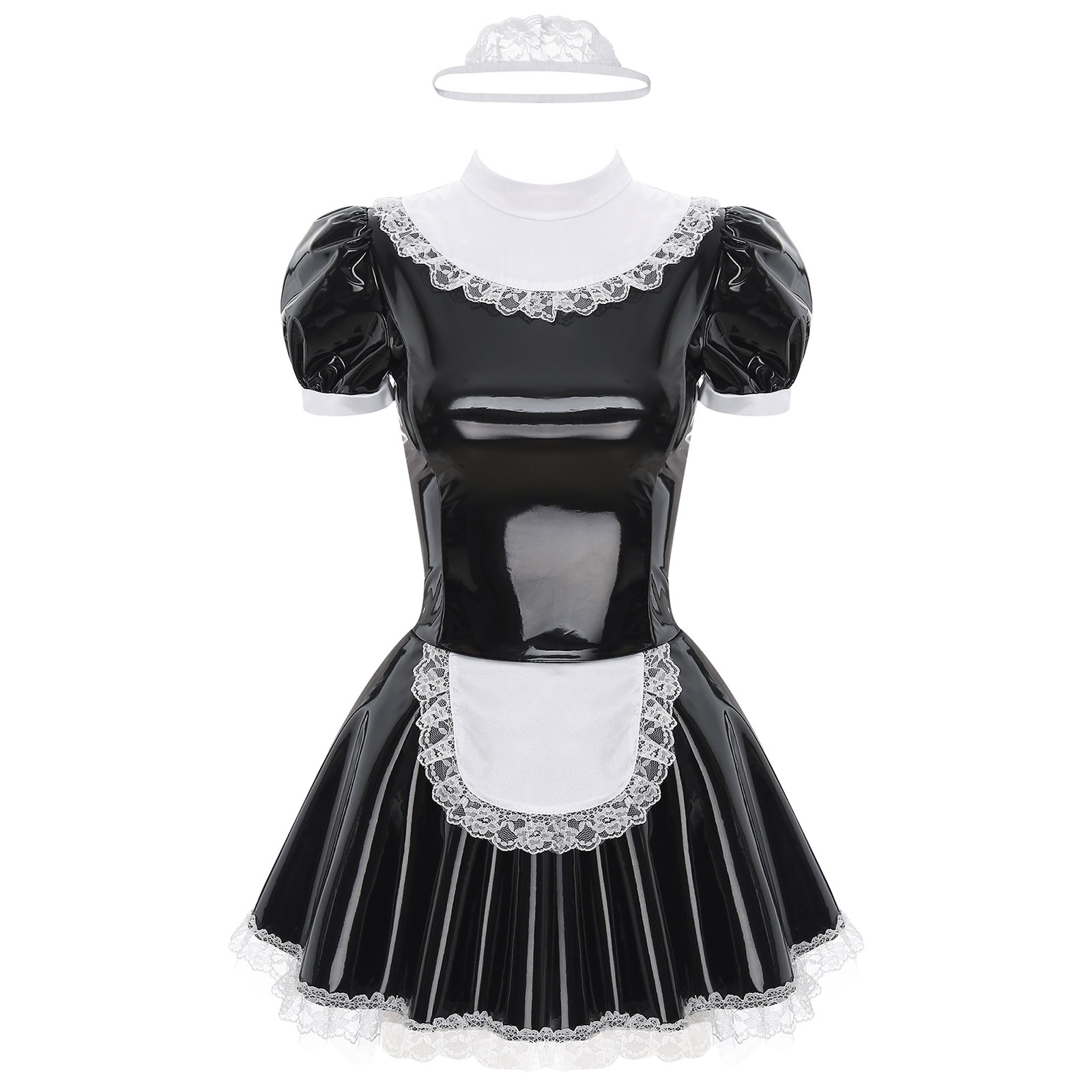 Woodworking Apron - Women Patent Leather Maid Servant Dress