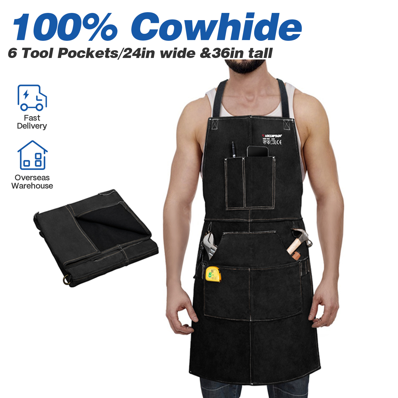 Woodworking Apron - ARCCAPTAIN Leather Welding Work Apron Heat