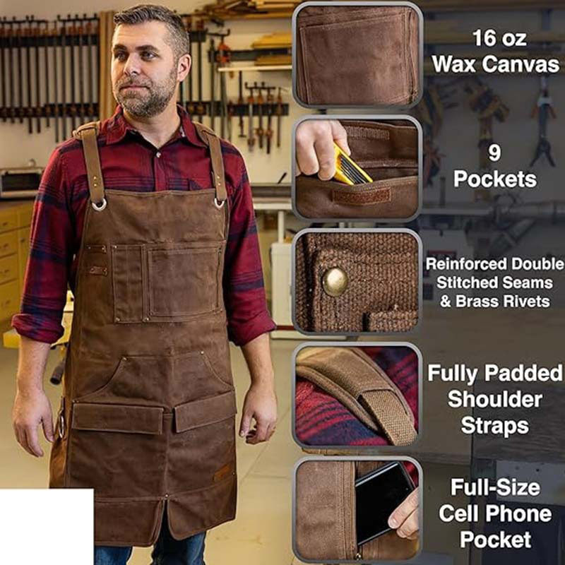 Wax Heavy Thickened Canvas Apr - đánh giá và giá Woodworking Apron
